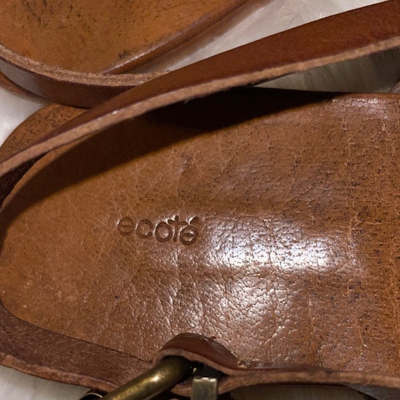 Ecote Brown and Orange Strappy Sandals - Picture 6 of 7